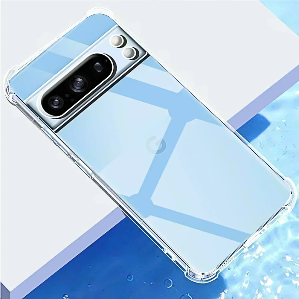 Casing ponsel tahan benturan untuk Google 8 Pro 7a 6 7 Pro 6a TPU lunak silikon bening transparan untuk Google Pixel 7 6 8 A penutup belakang