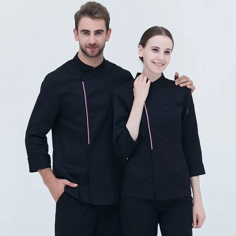 Uniforme de Chef d'hôtel automne et hiver, manches longues pour hommes et femmes, salopette de Chef de cuisine de Restaurant occidental