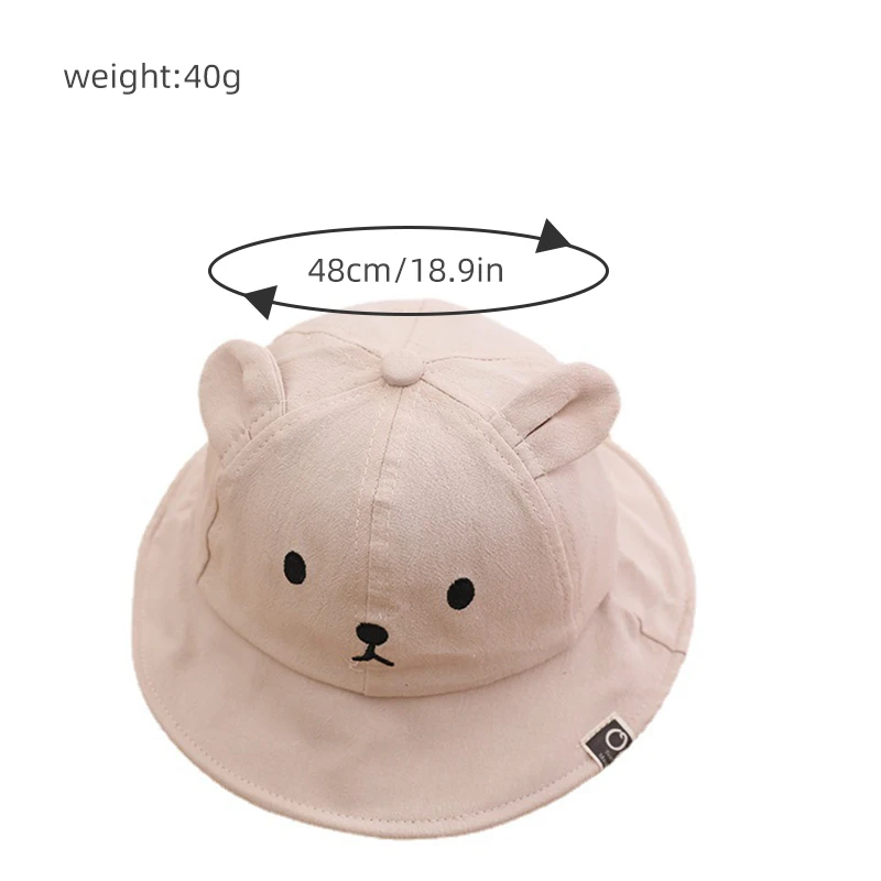 Cute Bear Baby Bucket Hat Spring Summer Outdoor Sun Hats for Boy Girl Cartoon Bear Ears Baby Hat Panama Cap Baseball Caps