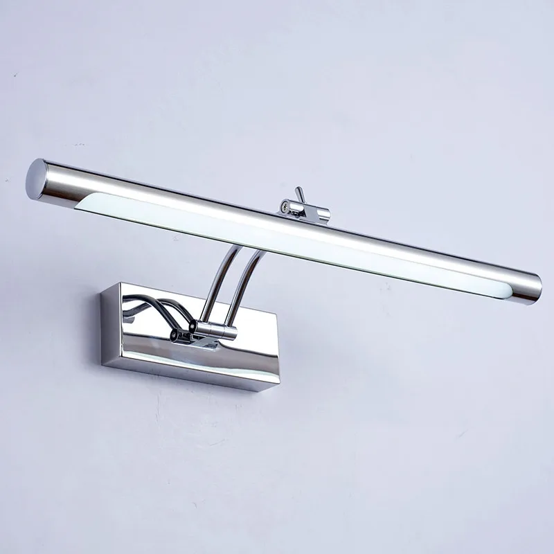Modern Adjust Mirror Wall Lamp Chrome Gold Color Body Acrylic Lampshade Hotel Bathroom Sconce Light LED Customize Switch Lustres
