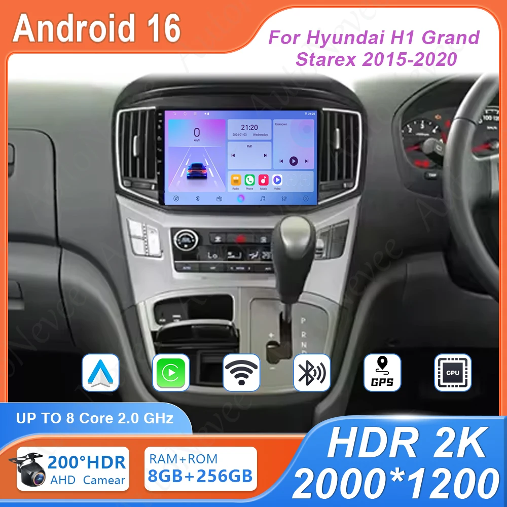 

Android 16 Car Radio Wireless Carplay For Hyundai H1 Grand Starex 2015-2020 Head Unit Multimedia Player GPS Navigation 5G Wifi