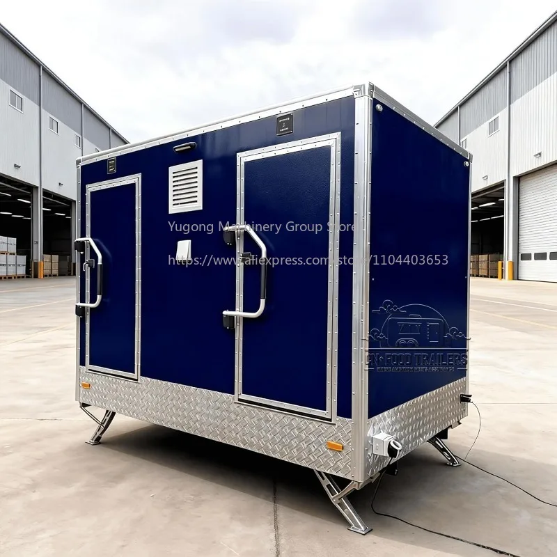 Event-Ready Portable Restroom Trailer with Separate Toilet Handwashing Station Durable Steel Construction