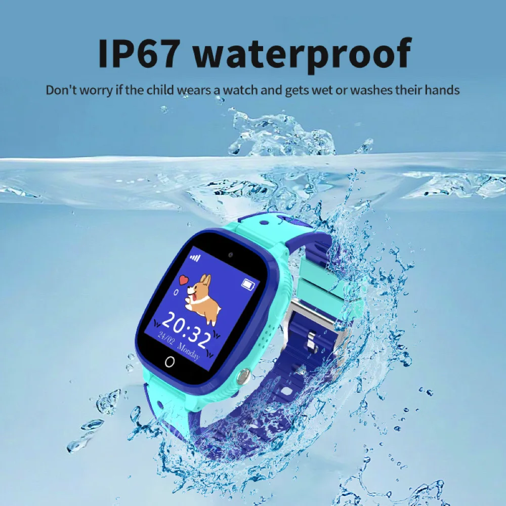 2024เด็กแบบใหม่สมาร์ทวอท์ชการแชทด้วยเสียง SOS โทร LBS กล้องกันน้ำได้สำหรับเด็กนักเรียนซิมการ์ดสมาร์ทวอทช์ของขวัญ