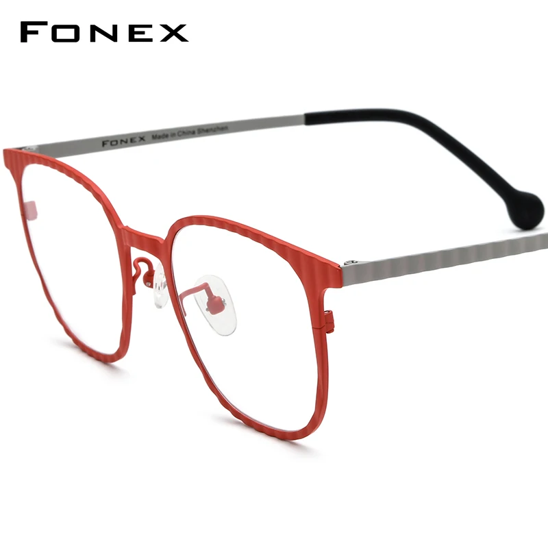 

FONEX Colorful Titanium Eyeglasses Frame Men 2024 New Fashion Retro Square Glasses Women Vintage Eyewear F85829