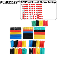 328PCS Size 5 Color Multicolor Polyolefin 2:1 Halogen Free Heat Shrink Tubing Combination Sleeve Packaging Tube Sample Pack