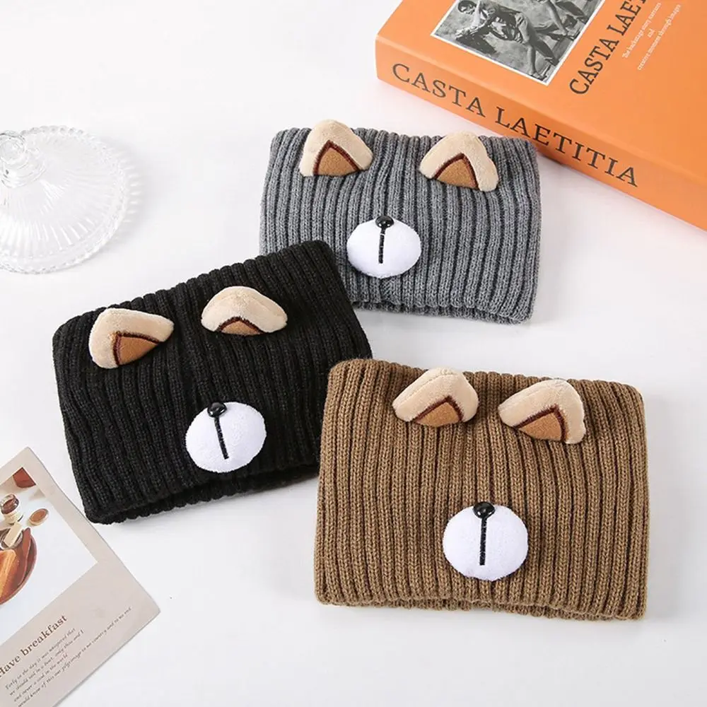 

Теплые зимние повязки на голову с героями мультфильмов, мягкие вязаные повязки на голову с широкими краями, утепленный ветрозащитный шейный платок для девочек