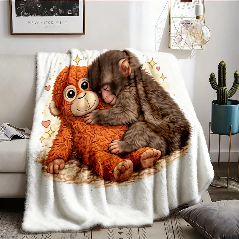 Punch Monkey, Viral Monkey Meme Crewneck, Mothers Day Flannel Blanket