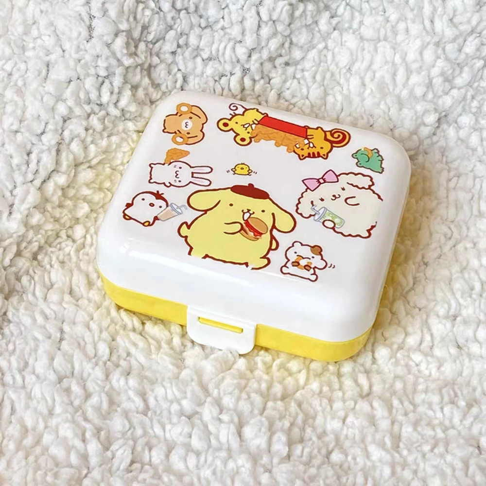 

Коробка для хранения с откидной крышкой и помпонами из мультфильма Sanrio, студенческая спальня, настольные ватные палочки, разные коробки для хранения, подарки для девочек