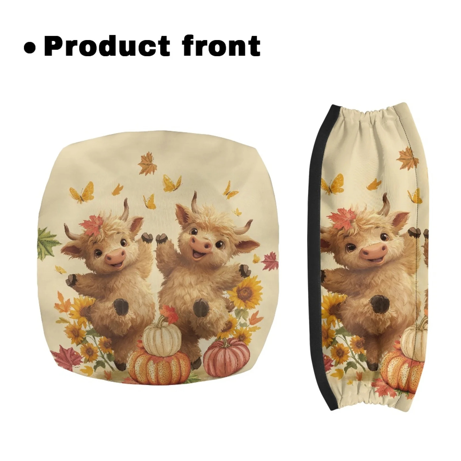 Coloranimal Calf Pumpkin Design Set of 2 Rollator Seat Back Covers Rollator Walker Seat Cover for Parents Outdoor