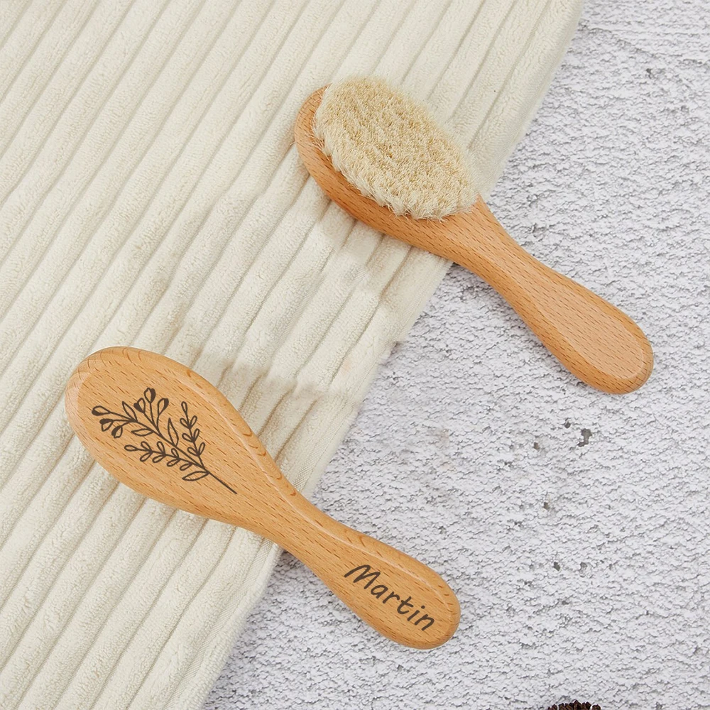 Personalized Baby Hair Brush Personalized Wooden Baby Hair Brush Custom Baby Brush Baby Shower Gift Girls Combs