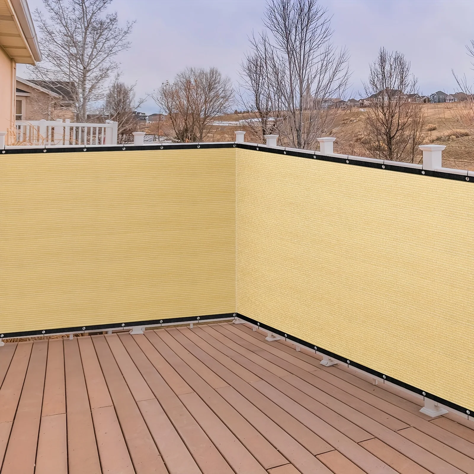 6' X 50' Privacy Screen Fence, 150 GSM 90% Blockage Heavy Duty Windscreen Fence Cover With Zip Ties & Grommets