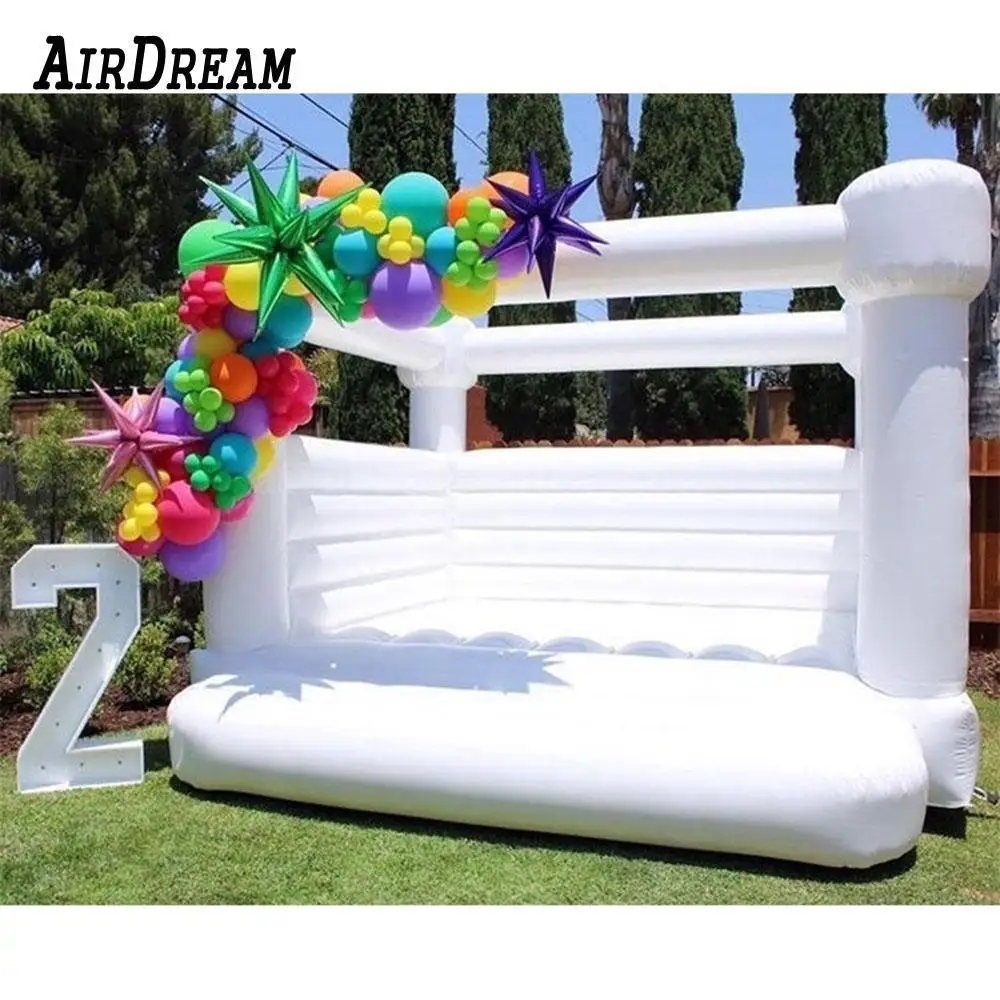 Outdoor White Bounce House Jumping Bouncer Inflatable Wedding Bouncy Castle White for Adults and Kids