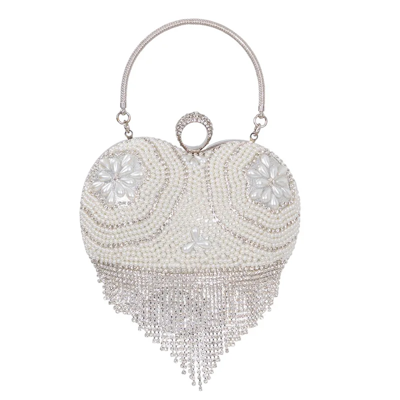 

Fashion Sliver Diamond Tassels Evening Clutch Bag 2025Trend Shiny Rhinestone Banquet Evening Dress Handbag Small Wedding Wallets