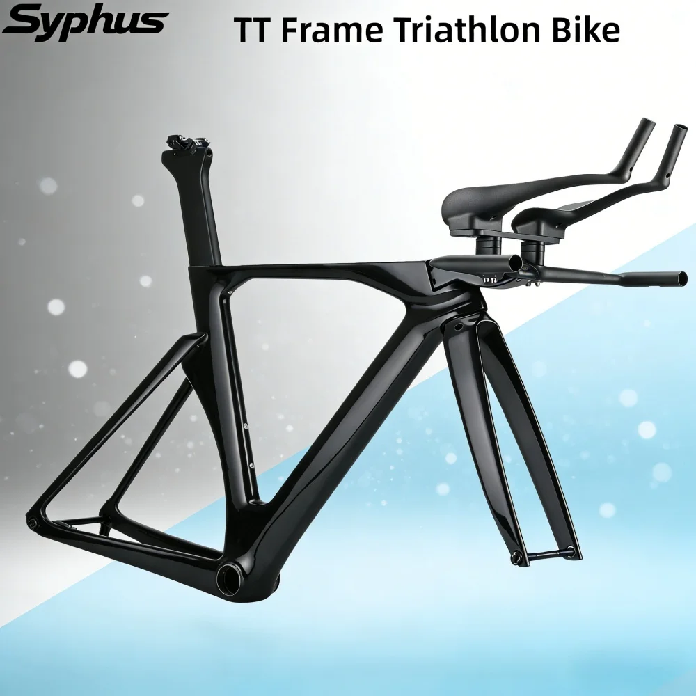 

2025 New Syphus Carbon Triathlon Frameset Disc Brake Time Trial Triathlon Bike Frame Aero Triathlon Carbon TT Frame