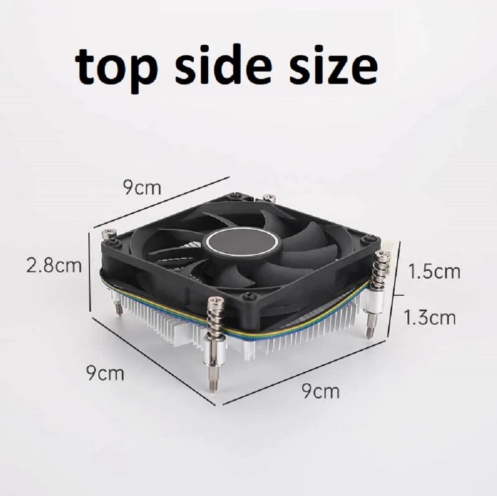 Ventilador de refrigeración de CPU con 4 pines 12V Mini ventilador de refrigeración de PC para Intel LGA 1155 1156 1151 1150 (i3 i5)