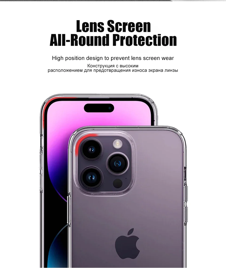 Luxuriöse klare Handyhülle für iPhone 16 15 14 13 12 11 Pro Max XR X XS 7 8 Plus, stoßfeste transparente Stoßstangen-Rückseite – Detail 4