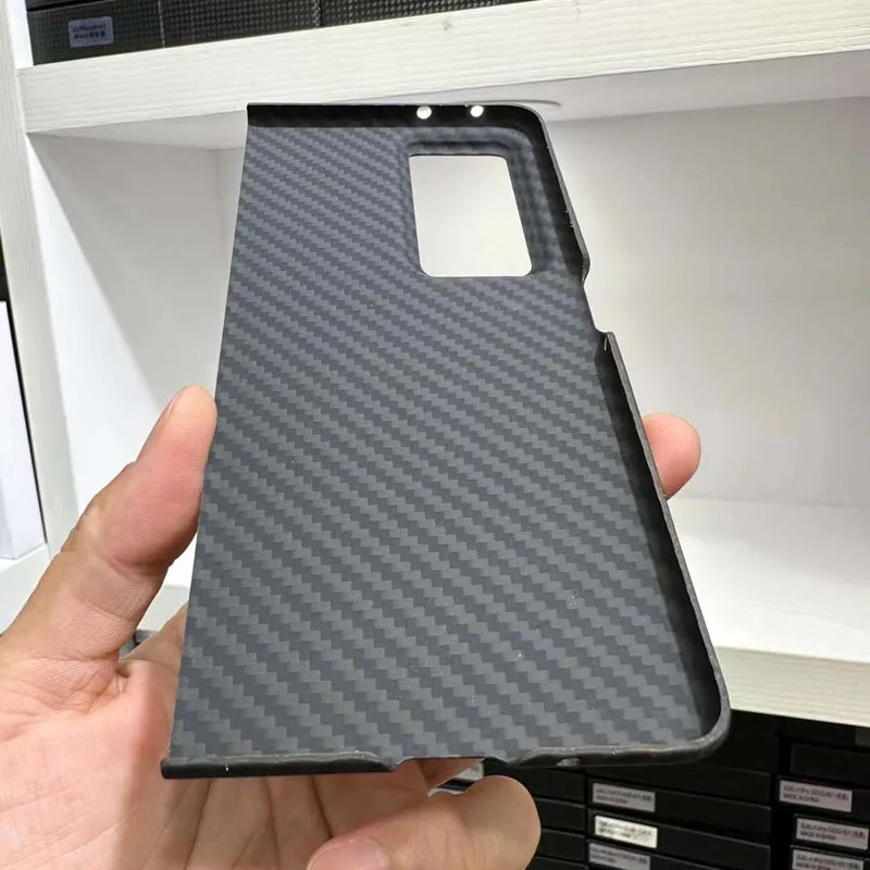 Case for Huawei Honor Magic V2 Real Carbon Fiber Aramid Anti-explosion Fold Cell Mobile Phone Protective Cover Protection Shell
