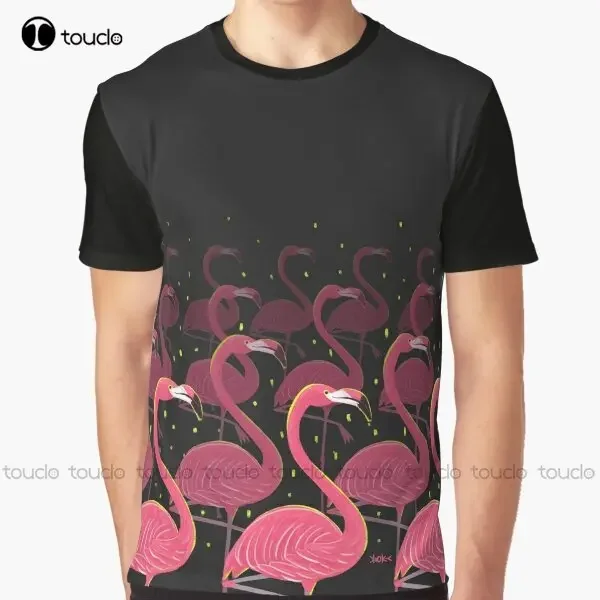 Flamingo March Graphic T-Shirt Dog Shirt Digital Printing Tee Shirts Christmas Gift New Popular Xxs-5Xl Streetwear