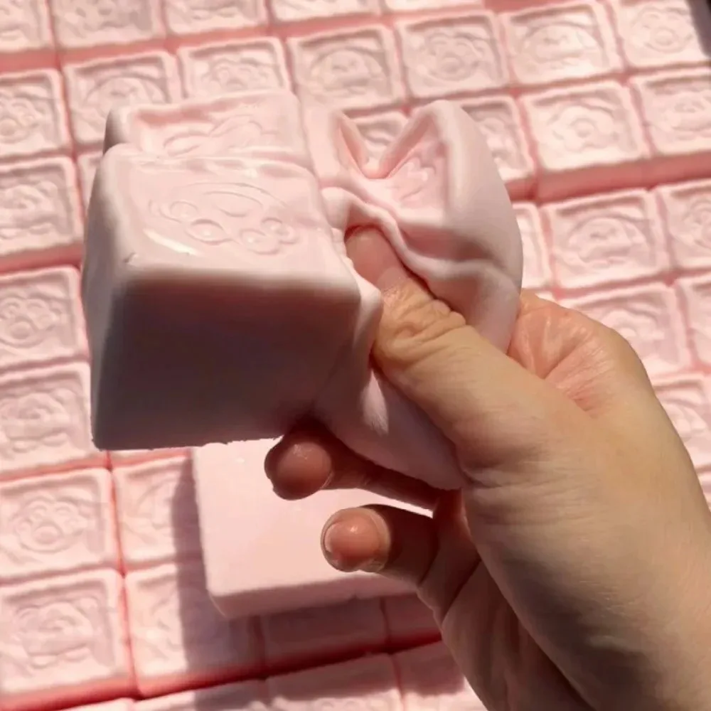 

Kawaii Slow Rising Squishy Strawberry Chocolate Milk Cube Cake Bread Pinch Fidget Toy Fluffy Sensory Tension Relief Calming Toy