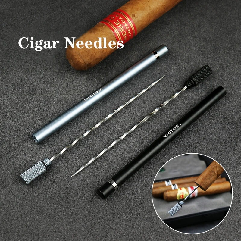 Cigar Needles Outdoor Stainless Steel Portable Cigar Puncher Needle Drill Loose Travel Cigar Accessories Smoking Tools