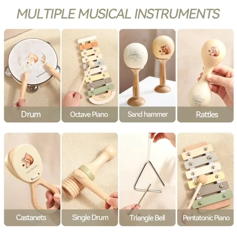 Montessori criança instrumentos musicais desenvolvimento cerebral educacional aprendizagem precoce brinquedos musicais sem tóxico presentes do bebê