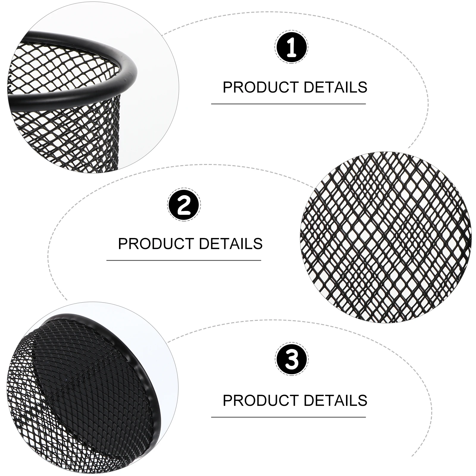 

3pcs Iron Wire Mesh Pots Cylindrical Gel Pen Cups Stationery Container Office Home Desktop Organizer Pencil Holder