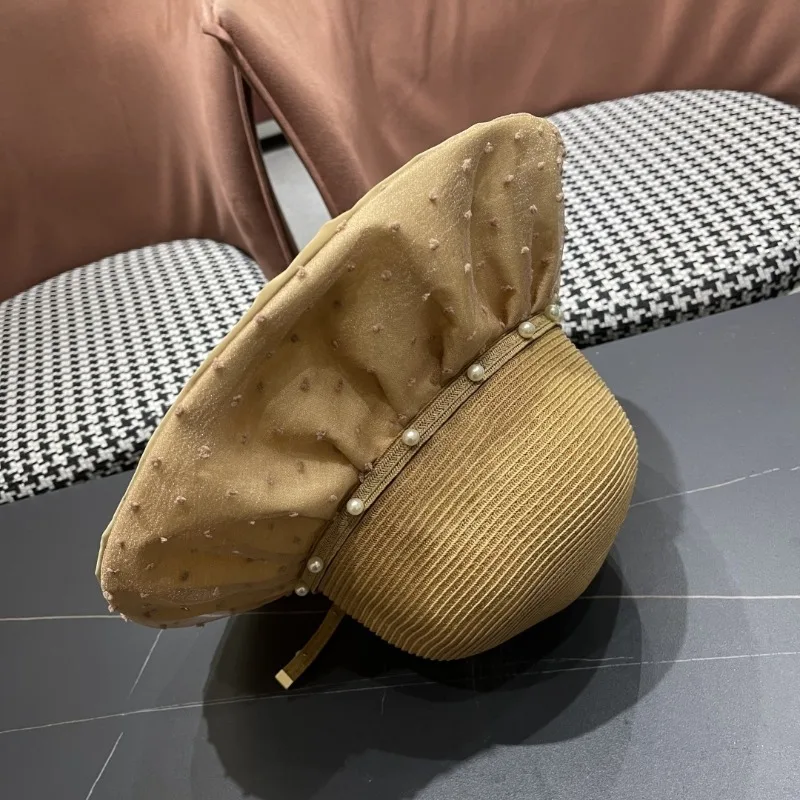 

Luxurious Exquisite F Series New Pearl Hat for Women Versatile Breathable Elegant Outdoor Travel Shopping Must Wear Attractive
