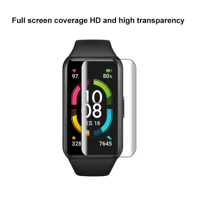 Watch Screen Protector Anti Oil Coating Strong Stickiness Durable Portable For Bracelet 6 Screen Nano Tpu Watch Soft Film