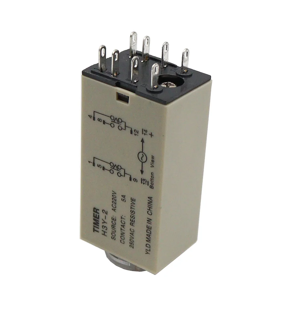 1set  H3Y-2 DC 12V 24V /AC 110V 220V Delay Timer Time Relay 1S - 60 SEC with Base 5A