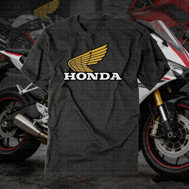 

2025-26 Summer Honda Fashion Moto Honda Graphic Work Clothes 100% Cotton Printed T-shirt Loose Casual Comfortable and Breathable