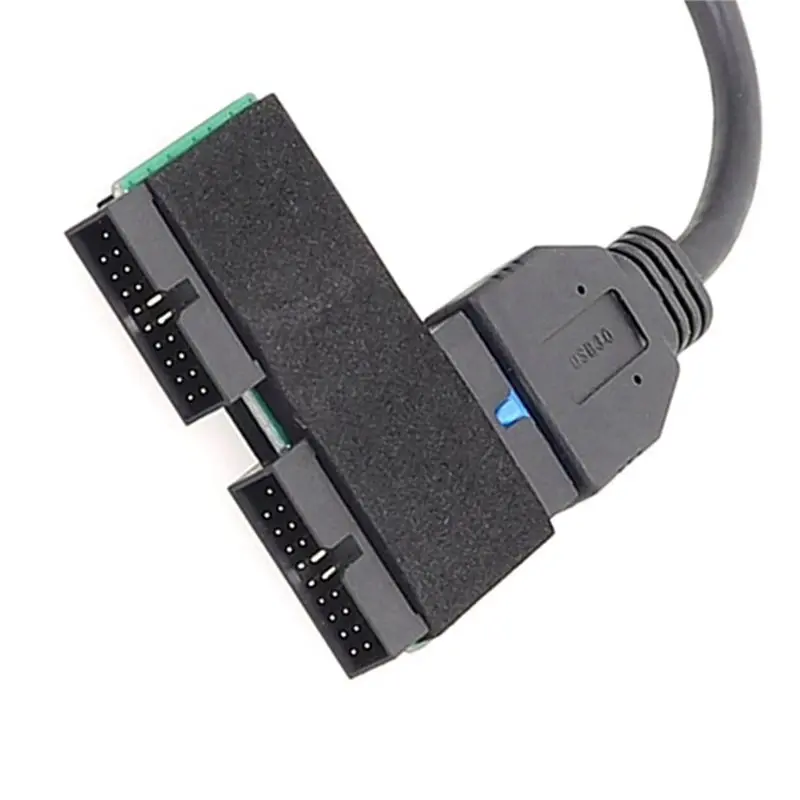 USB 3.0 19Pin 2Pcs HUB Extension Cable With Chip Modular Design For Motherboard Data Connections