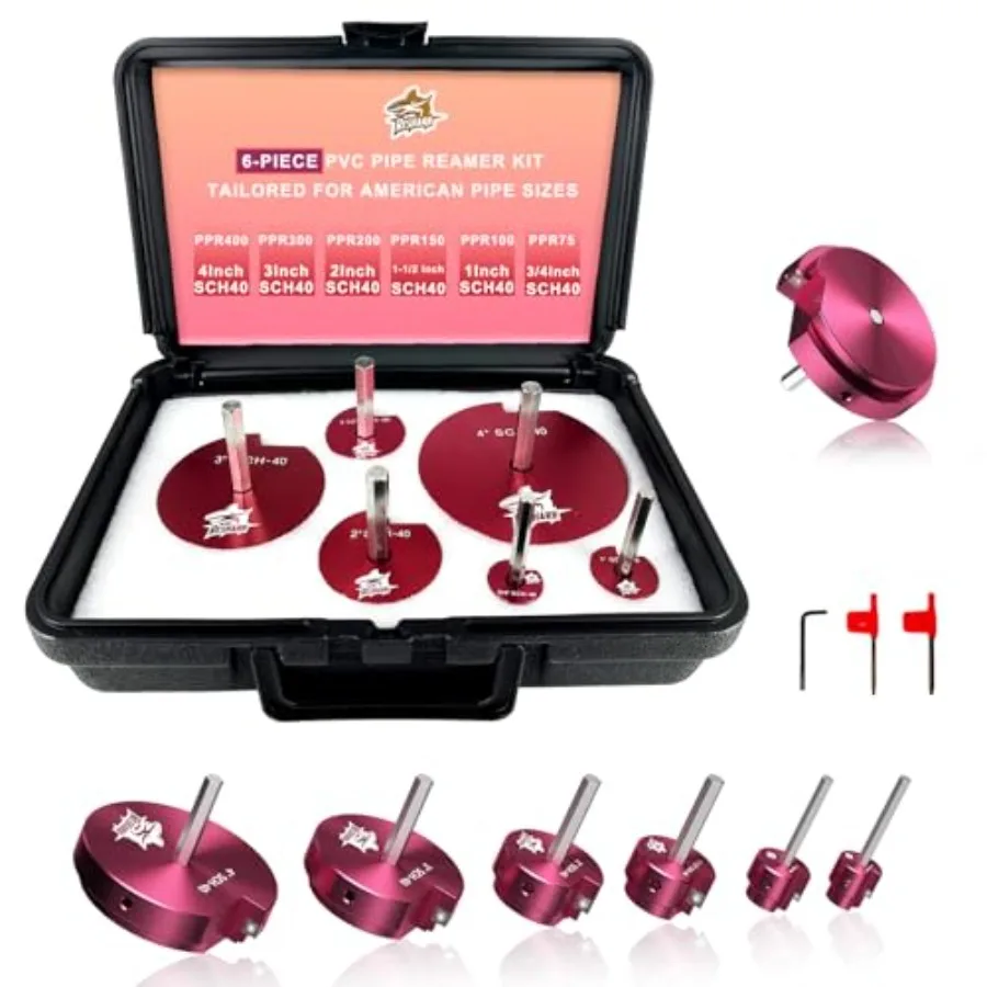 

Pcs PVC Pipe Reamer Kit PVC Fitting Saver Plastic Pipe Fitting Reamer Socket Saver Plumbing Tool Includes 3/'' '' /'' '' 3'' ''