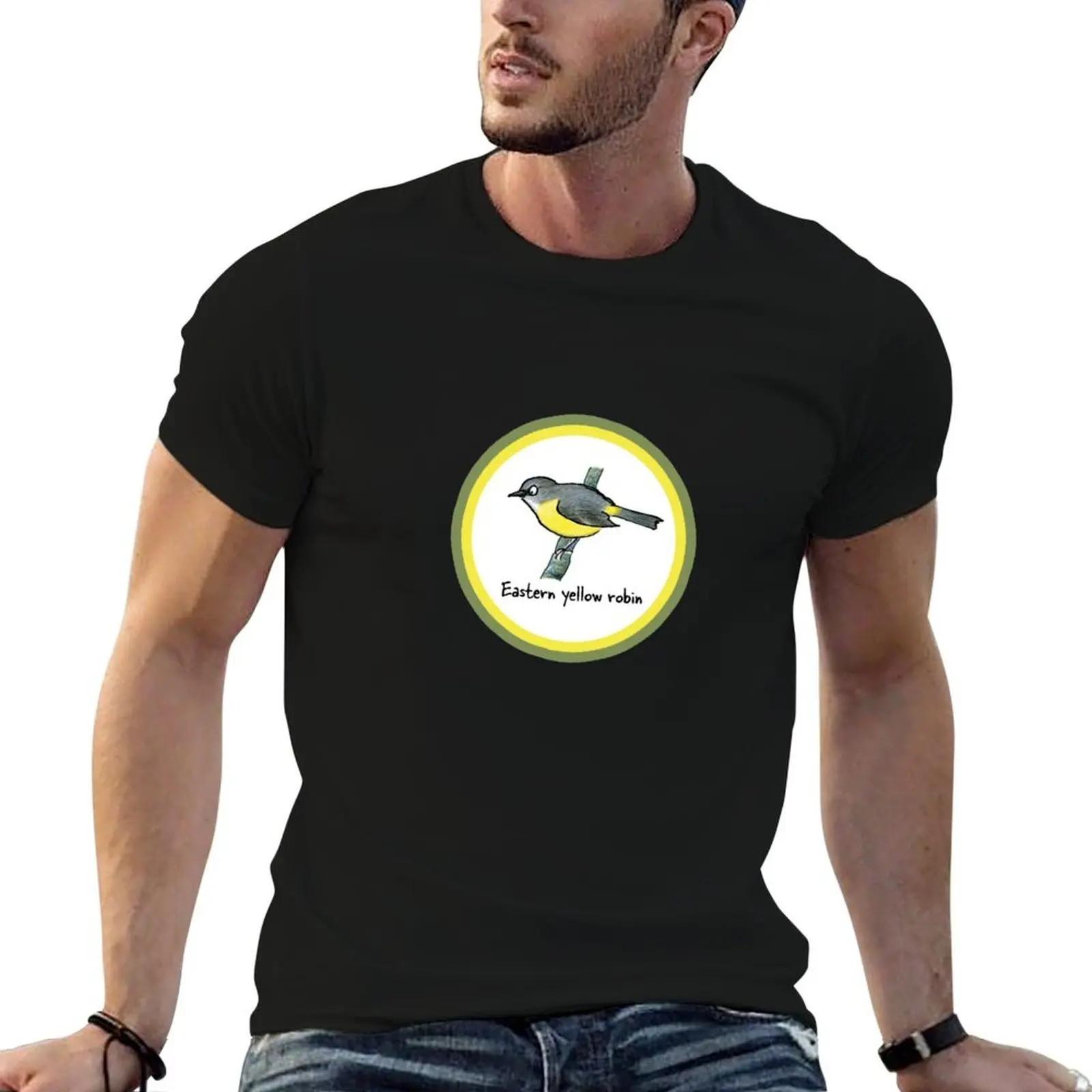 Eastern yellow robin - Raising funds for Bush Heritage Australia T-Shirt oversized funny gifts clothing for men