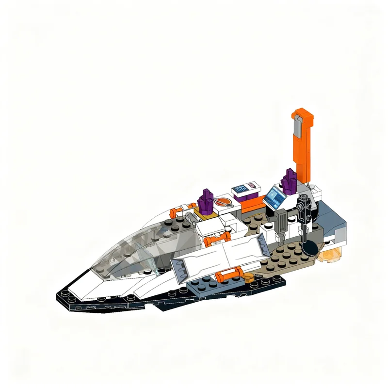 114pcs MOC Space Modular Utility Ship Model Building Blocks Collection Birthday Assemble Brick Craft Education DIY Idea Display