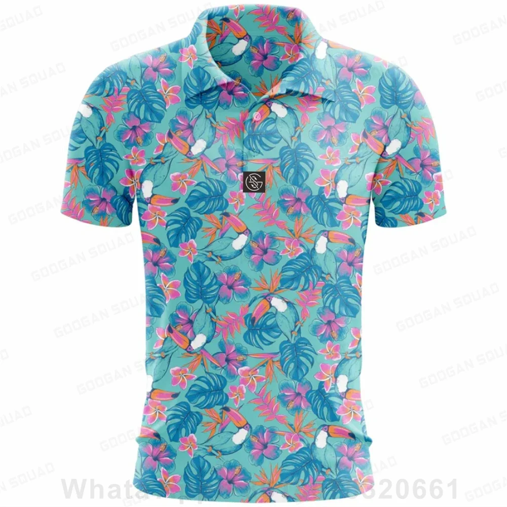 Summer Fashion Golf Polo Tee Shirts Men Short Sleeve Quick Dry Team T-shirt High Performance Fishing Golf T-shirt Tops Clothing