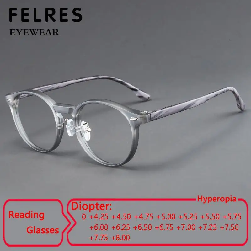 

Vintage Circural Anti Blue Light Reading Glasses Men High Strength +4.25 5.0 To +8.0 Presbyopia Eyewear Women Optical Eyewear