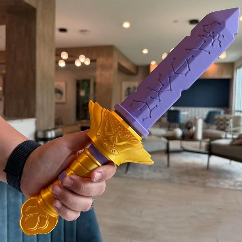 

Собранный мини-меч Руми с символом оружия, реквизит для ролевых игр для девочек, групповой идол, карнавальный костюм на Хэллоуин, аксессуары, подарок для детей