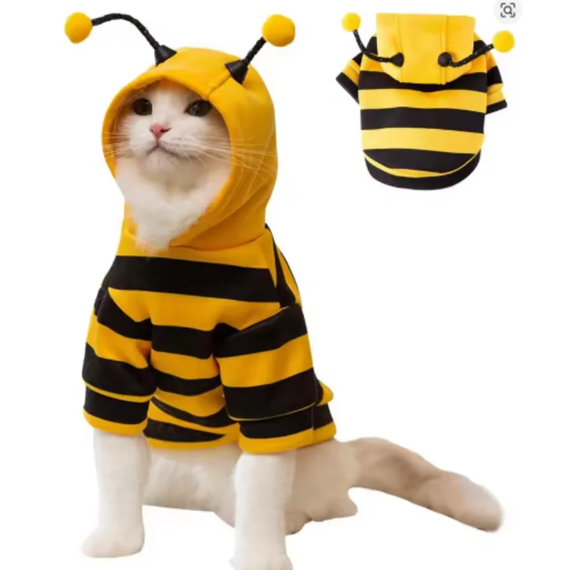 

Bee Pet Puppy Coat Apparel Outfit，Dog Hoodies，Dog Halloween Clothes，Winter Cat Holiday Cosplay Outfit，for Small Medium Dogs Cats