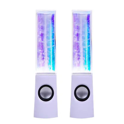Speaker White Colorful Fountain Light Show Mini Speaker for Laptop Smartphone Clear Sound Desktop Party Office Gift