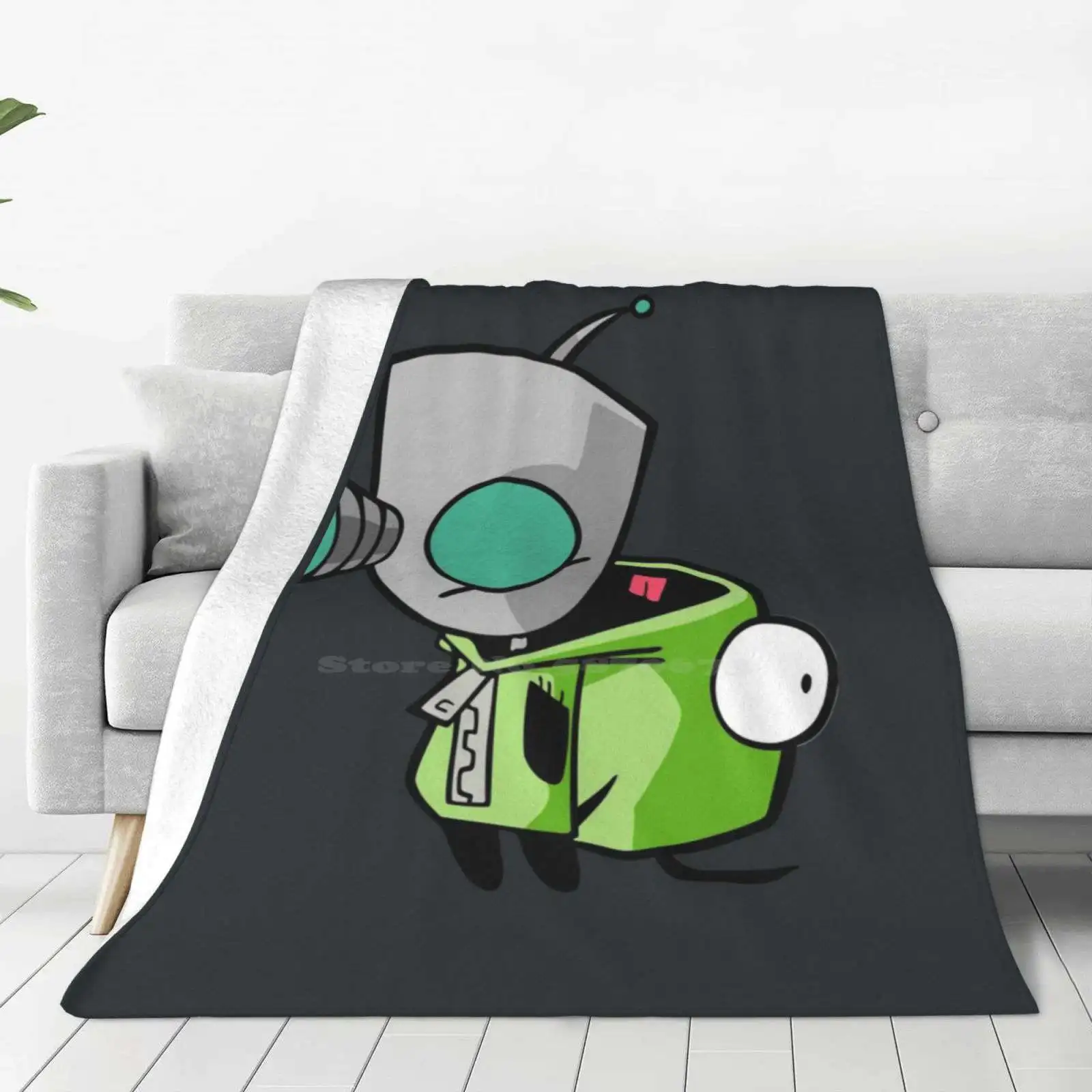 Gir Wearing Dog Suit ( Without Mask ) For Home Sofa Bed Camping Car Plane Travel Portable Blanket Cartoons Nick Invader Zim Gir