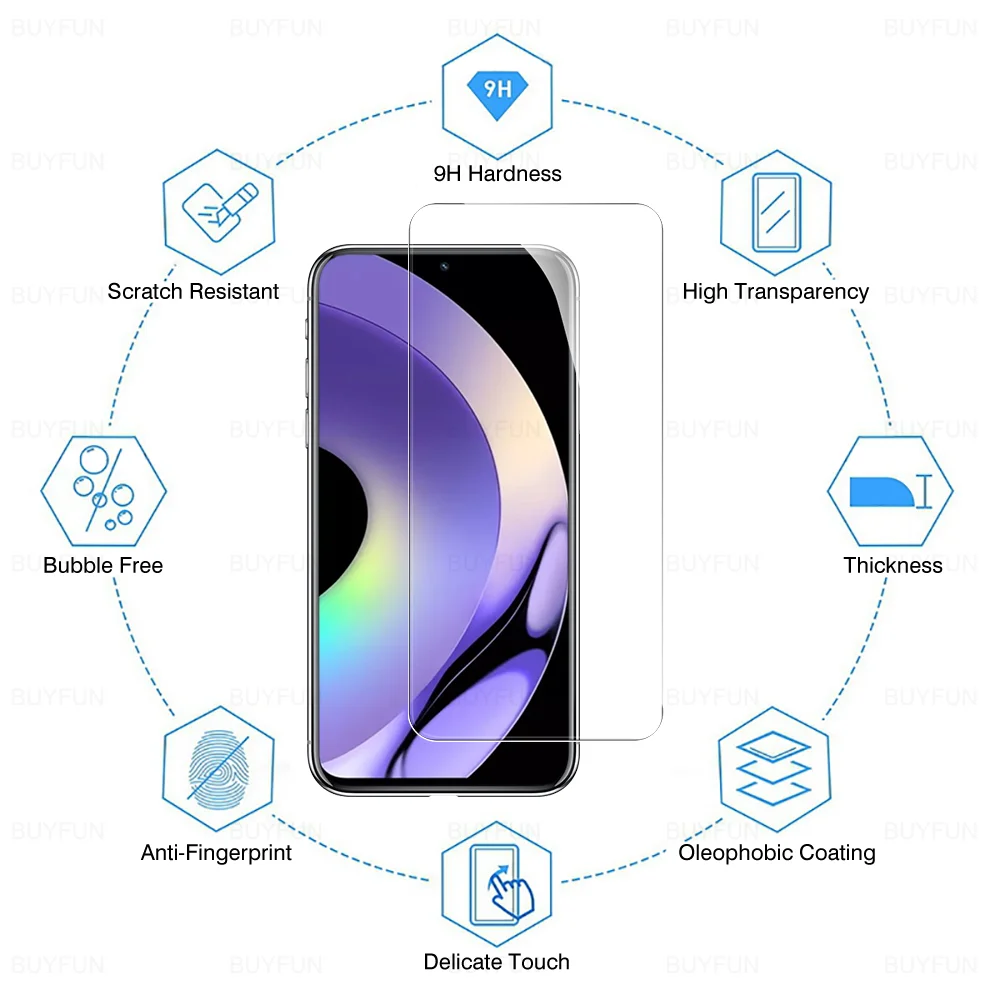 Realmy 10Pro 5G Glass 4 pezzi per Realme 10 9 Pro Plus 5G vetro temperato su Realme9 Pro + 9i Realme10 4G Full Cover Screen Protector