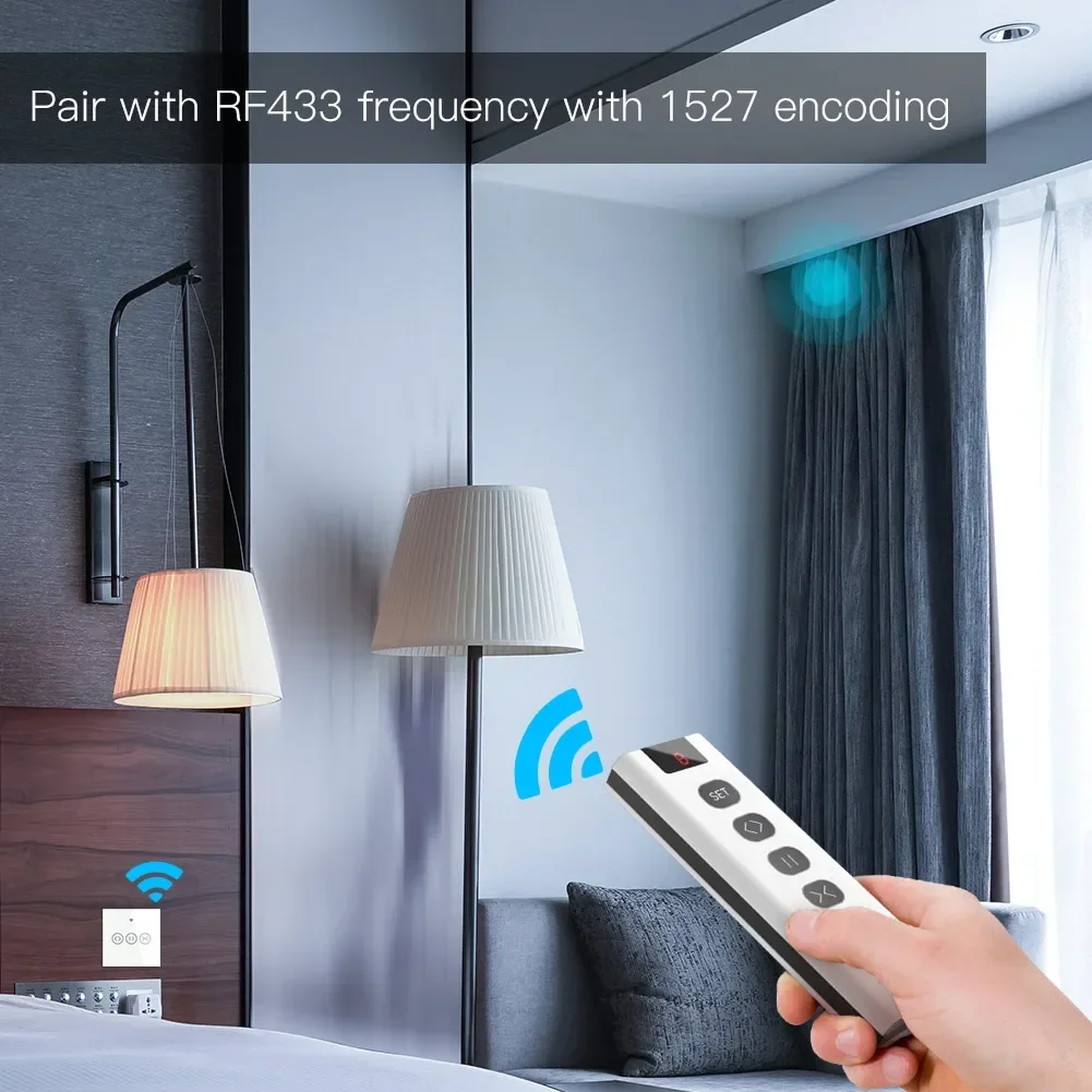 9 Channel RF433 Remote Control for WiFi Curtain Switch RF Roller Blinds Module Battery Powered Curtain Accessories Emitter