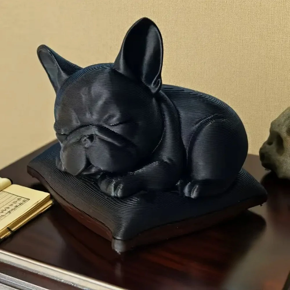 Sleeping Bulldog Statue Ornament, Pillow Style Bulldog Statue, Designed for Dog Lovers, Home and Office Decoration Ornament