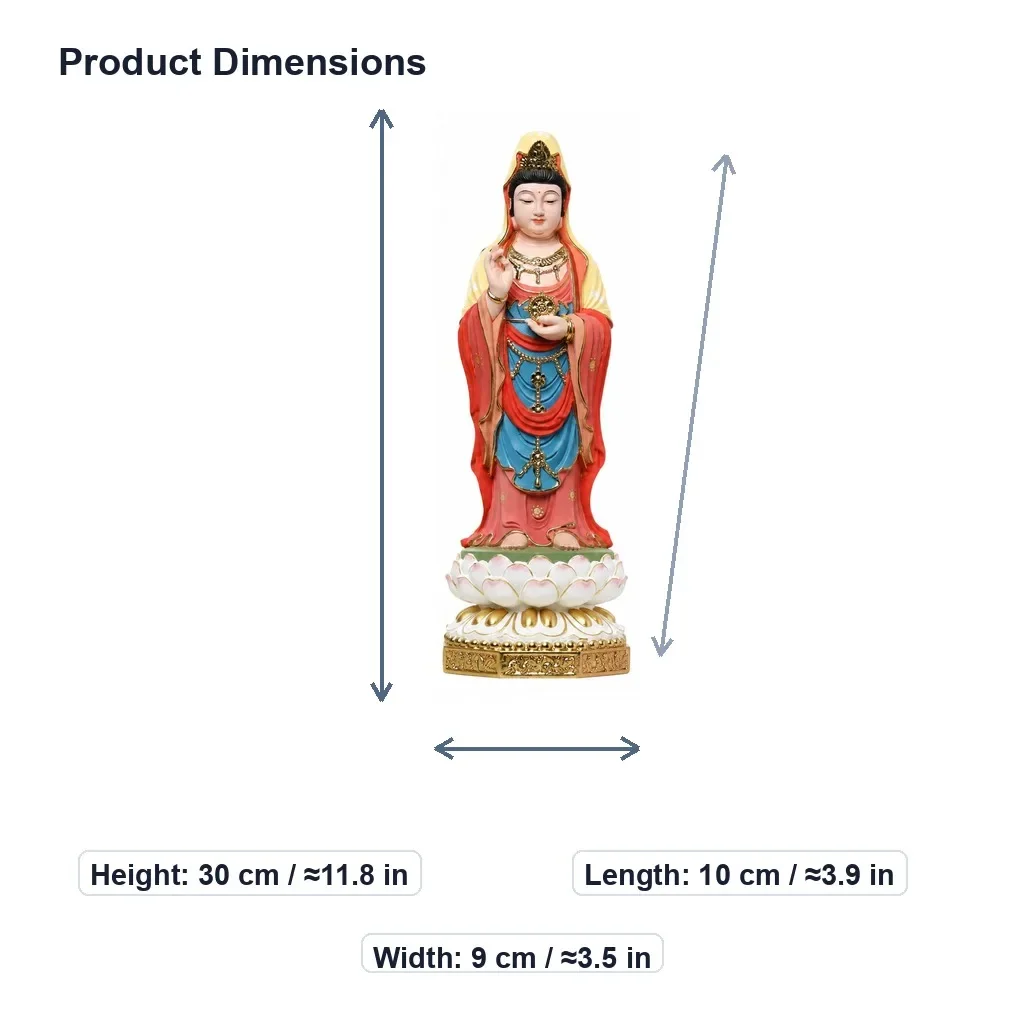 Hand Carved Hinoki Wood Nanhai Guanyin Bodhisattva Statue for Traditional Chinese Buddhist Temple Living Room Home Decor