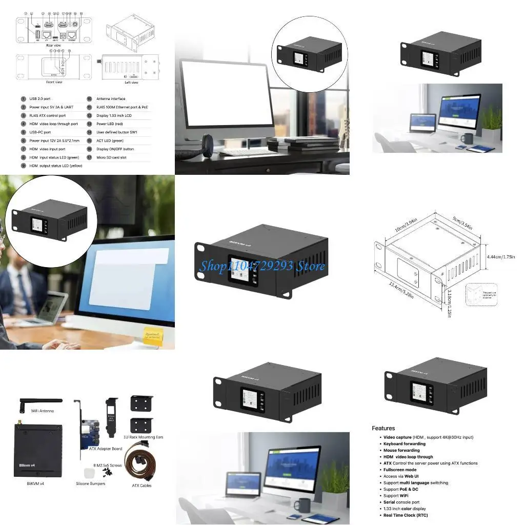 

Y2GD H616 "KVM overIP" PoEs HDMIcompatible for Audio Loop through PiKVM
