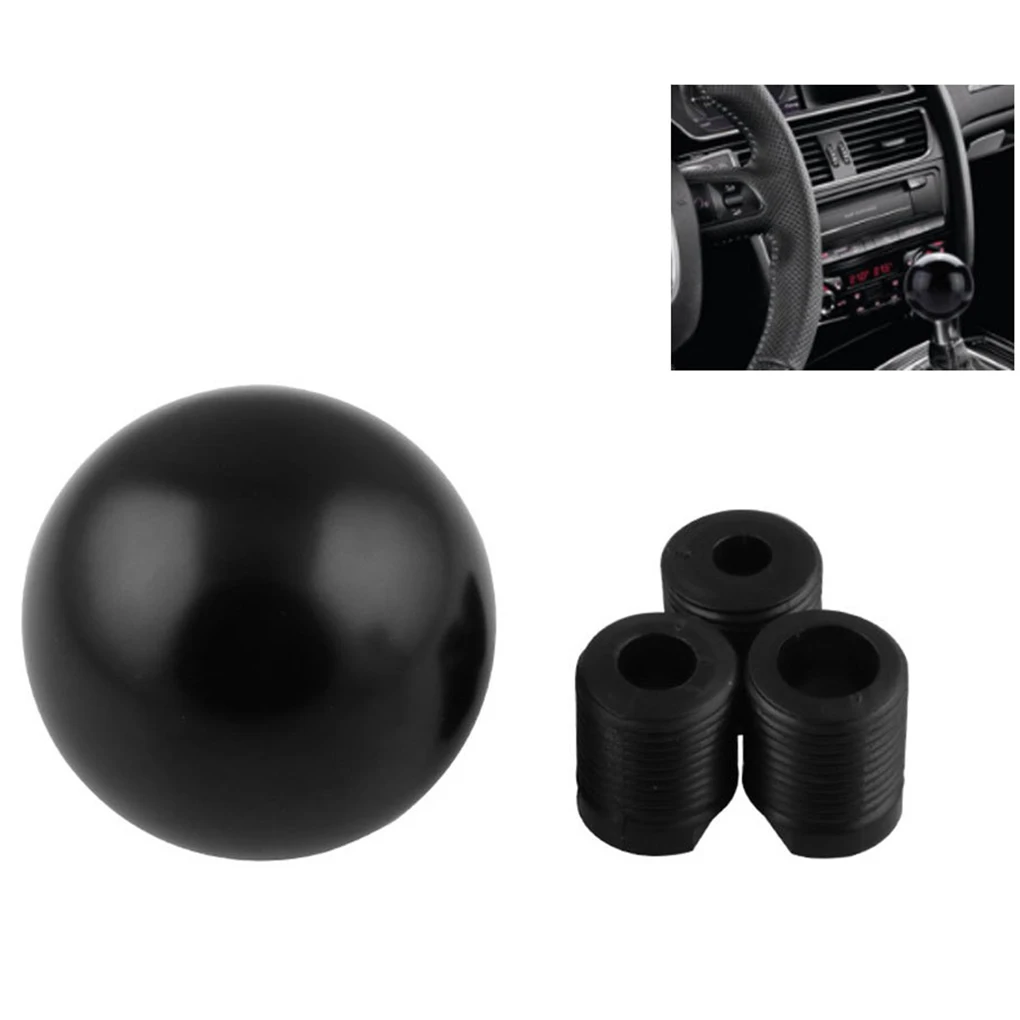 Universal Aluminum Alloy Pure Black Round Ball Nickel Round Shift Knob Lever Heavy Weighted Metal Gear Shifting Knob