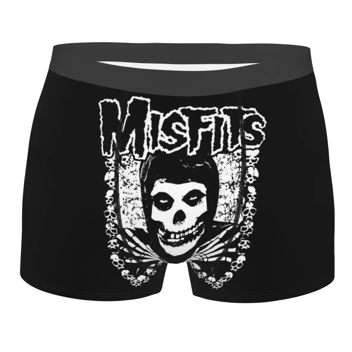 Мужские боксерские шорты с 3D-принтом в стиле панк-рок группы Misfits, эластичное мужское нижнее белье, трусы-брифы