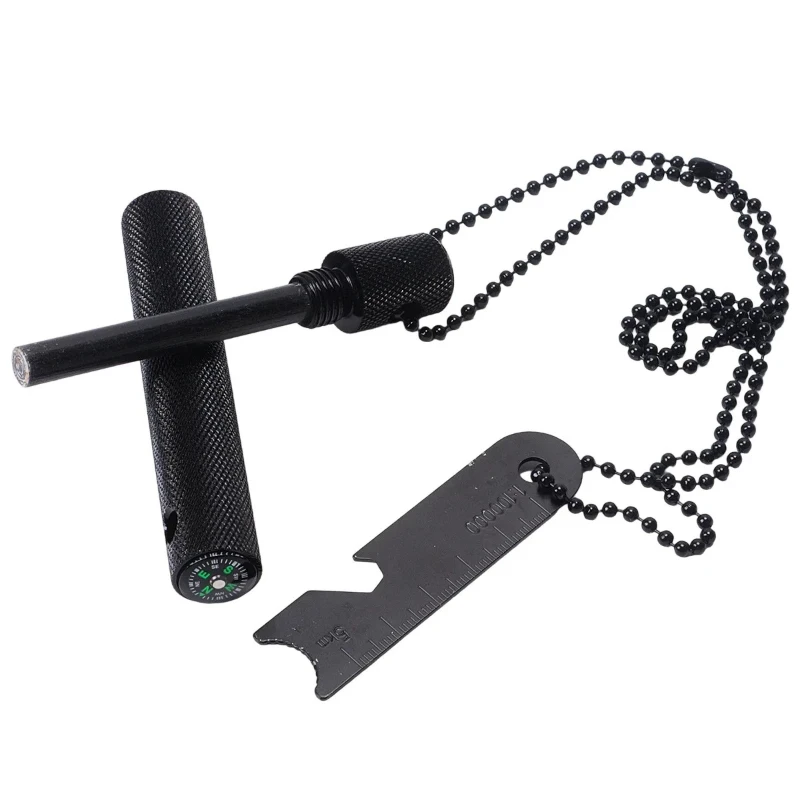 Magnesium Rod with Compass - Waterproof Anti-Corrosion Sparking Stone, Essential Fire Starter for Outdoor Wilderness Survival