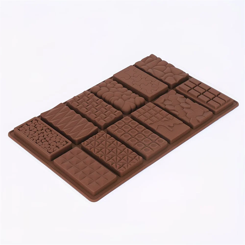 12-in-One Dubai Chocolate Mold Bars - Almond Chocolate Bars, Silicone Mold for Baking, Detachable Candy Mold for Cake Decoration view 6
