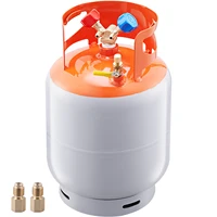 SucceBuy Réservoir de récupération de réfrigérant de 30 lb Réservoir cylindrique portable de 400 psi avec valve en Y pour récupération de liquide/vapeur pour R22/R134A 1